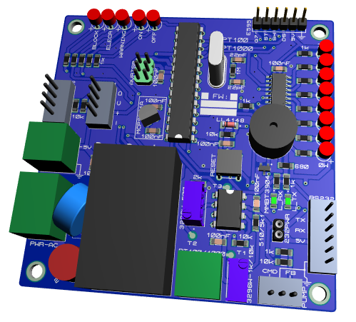 Water pump temperature controlled and status monitor